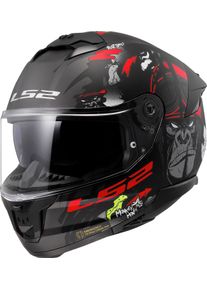 LS2 FF808 Stream II Angry Monkey, full face helmet , color: Matt Black/Red/Grey , size: XXL