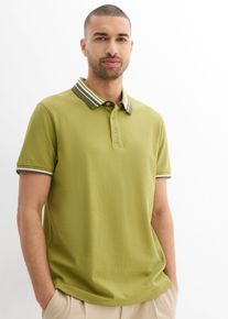 Polo in piquet di puro cotone biologico, Verde, Taglia 52/54 (L), bonprix