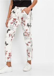 Pantaloni in twill di misto cotone elasticizzato, Bianco, Taglia 40, bonprix