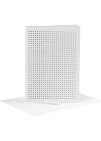 Creativ Company Karten zum Besticken, Handarbeitsset, Weiss
