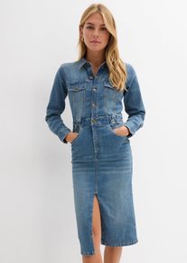 Jeanskleid mit Bio-Baumwolle, blau, Gr&ouml;&szlig;e 42, mit Baumwolle, bonprix