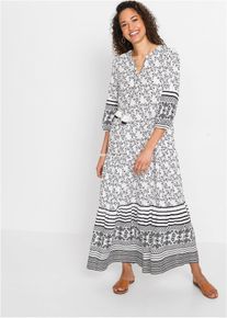 Maxikleid aus flie&szlig;ender Viskose, wei&szlig;, Gr&ouml;&szlig;e 34, Viskose, bonprix