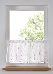 Scheibengardine mit Glanz Druck, wei&szlig;, Gr&ouml;&szlig;e 30x120 cm, bonprix