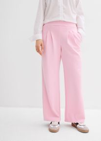 Jersey-Hose aus Scuba mit Bundfalten, rosa, Gr&ouml;&szlig;e 44/46 (L), Viskose, bonprix