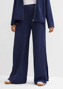 Weite Hose aus Modal-Mix mit seitlicher Falte, blau, Gr&ouml;&szlig;e 38, Viskose, bonprix
