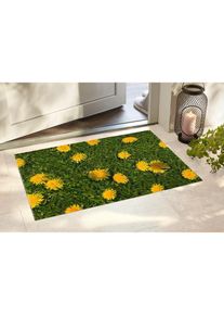 Fu&szlig;matte mit L&ouml;wenzahndruck, gr&uuml;n, Gr&ouml;&szlig;e 60x80 cm, bonprix
