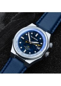 Holzkern; Wood Watch GMT Cloudhopper (Marble/Blue), Men, Natural wood