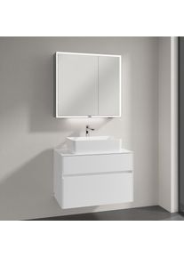 Villeroy & Boch Villeroy & Boch Collaro Meuble avec vasque &agrave; poser et armoire de toilette My View Now, 5A6156RW+A95500DH+A4558000, My View Now