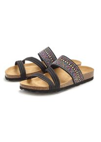 Lascana Pantolette &raquo;Mule, Sandale, offener Schuh, Sommerschuh,&laquo; mit Komfortkorkfu&szlig;bett aus Leder und elastischen Riemen schwarz, Gr&ouml;&szlig;e 38