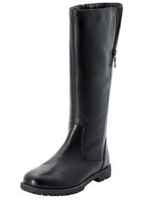 Weitschaftstiefel sheego, Damen, Gr. 39, XL-Schaft, schwarz, Leder, Schuhe Weitschaftstiefel