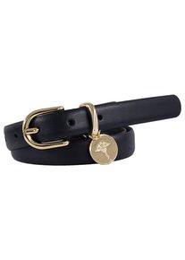 JOOP! Lederg&uuml;rtel JOOP, Damen, Gr. 90, dunkelblau, Rindsleder, G&uuml;rtel Lederg&uuml;rtel, mit Dornschlie&szlig;e und Logo-Anh&auml;nger, Breite 2cm