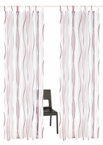 Gardine OTTO HOME "DIMONA" Gr. 6, wei&szlig; (wei&szlig;, beere), B:140cm H:295cm, Voile, Polyester, Gardinen, Gardine, 2-er Set, Voile, Polyester, Wellen