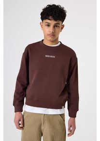 Sweater Garcia, Jungen, Gr. 164/170, braun (mahogany), Sweatware, Obermaterial: 100% Baumwolle, bedruckt, regular fit normal, Rundhals, Rippb&uuml;ndchen, Sweatshirts Sweater, mit Print for BOYS