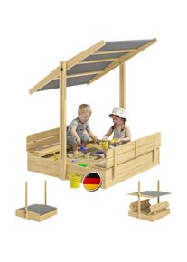 Spielwerk Sandkasten Toni 120x120x120cm verstellbare Sitzb&auml;nke