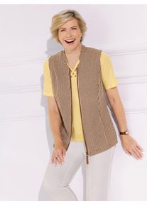 Jerseyweste CLASSIC, Damen, Gr. 42, braun, sand, gemustert, 58% Polyester, 42% Baumwolle, gemustert, mehrfarbig, Westen Jerseyweste