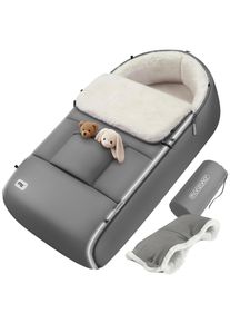 Monzana Babyfu&szlig;sack Grau Kinderwagen geeignet mit Beutel