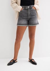 Jeansshorts High Waist Low Stretch - svart - storlek 50 - bonprix