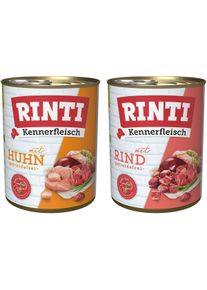 Rinti Kennerfleisch Mixpaket mit Rind und Huhn 24x800g