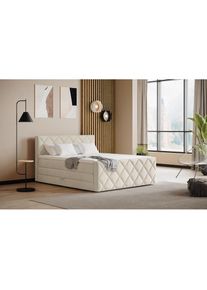 COTTA, Boxspringbett &raquo;Tower inkl. Bettkasten, mit Keder in abgesetzter Farbe&laquo; in verschiedenen Breiten, H&auml;rtegraden und Farben erh&auml;ltlich, beige/sand,