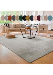 Paco Home, Teppich &raquo;Cadiz 630&laquo; rechteckig 14 mm H&ouml;he Uni-Farben, besonders weich, waschbar, auch als L&auml;ufer erh&auml;ltlich, silberfarben, Polyester, B : 