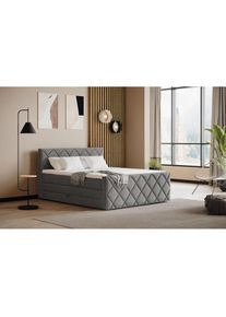 COTTA, Boxspringbett &raquo;Tower inkl. Bettkasten, mit Keder in abgesetzter Farbe&laquo; in verschiedenen Breiten, H&auml;rtegraden und Farben erh&auml;ltlich, anthracite/