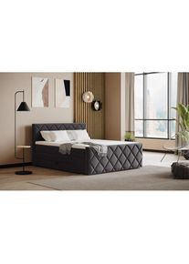 COTTA, Boxspringbett &raquo;Tower inkl. Bettkasten, mit Keder in abgesetzter Farbe&laquo; in verschiedenen Breiten, H&auml;rtegraden und Farben erh&auml;ltlich, black / 