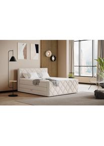 COTTA, Boxspringbett &raquo;Tower inkl. Bettkasten, mit Keder in abgesetzter Farbe&laquo; in verschiedenen Breiten, H&auml;rtegraden und Farben erh&auml;ltlich, beige/light