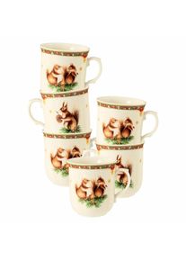 Seltmann Weiden, Becher &raquo;Becher mit Henkel Marieluise Weihnachtsnostalgie 270 ml 6er Set creme&laquo;, creme, Porzellan, creme