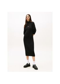Tommy Jeans, Damen, Strickkleid &raquo;TJW MOCKNECK BADGE SWEATER DRESS&laquo;, Black, N-Gr, S (36) - N-Gr, Black, Kurzes Strickkleid mit Rollkragen von Tommy 