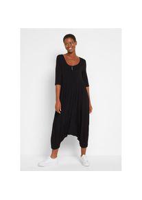 bonprix, Damen, Jumpsuit &raquo;Jumpsuit mit Haremshose aus nachhaltiger Viskose&laquo; f&uuml;r den Alltag, Oversize-Passform, 7/8-L&auml;nge, schwarz, N-Gr, 52/54 (XXL) -