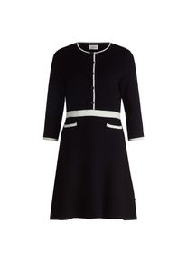 Vera Mont, Damen, Strickkleid &raquo;Strickkleid mit Rundhalsausschnitt&laquo;, Schwarz/Wei&szlig;, EURO, M - EURO, Schwarz/Wei&szlig;, Passform: Figurnah