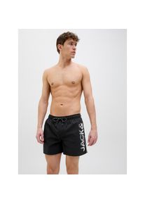 Jack & Jones Jack & Jones, Herren, Badeshorts &raquo;JPSTMAUI JJSWIM SPLICE LOGO AKM SN&laquo;, Black, XS - N-Gr, Moderne Badeshort von Jack & Jones