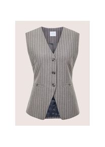 Madeleine Mode MADELEINE, Damen, Kurzweste &raquo;Weste Elegante Nadelstreifen-Weste mit Kn&ouml;pfen&laquo;, graphit / perlwei&szlig; / melange, 34, graphit / perlwei&szlig; / melange, 