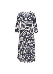 Lascana, Damen, Maxikleid mit Animalprint und Knopfleiste, Sommerkleid, Strandkleid, creme-graublau bedruckt, N-Gr, 36 - N-Gr, creme-graublau bedruckt