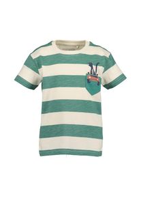 Blue Seven, Herren, T-Shirt mit Allover-Druck und gestreifter Optik, mit Brusttasche, STEIN, 110, T-Shirt von Blue Seven