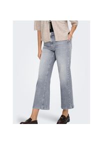 Only, Damen, High-waist-Jeans &raquo;ONLMADISON BLUSH HW CP WD DNM REA293NOOS&laquo; hohe Taille, weite Beinform, verk&uuml;rzte L&auml;nge, Medium Grey Denim, L&auml;nge 30, XS