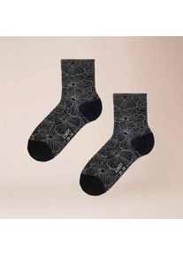 Kunert, Damen, Socken &raquo;Socke Allover Love&laquo;, Black 0070, 35-38, Black 0070, Florale Allover-Musterung aus Glanzgarn