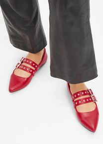 Ballerine stile Mary Jane con soletta imbottita, Rosso, Taglia 40, bonprix