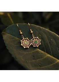 Holzkern &Ouml;rh&auml;ngen Damer Guld och Gr&ouml;n marmor