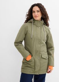 bonprix wasserdichte Funktions-&Uuml;bergangsjacke, gr&uuml;n, Gr.40, Regenjacke mit Tunnelzug, A-f&ouml;rmig