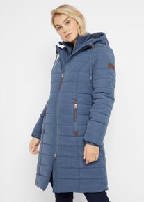 bonprix Steppmantel 2-in-1 Optik, blau, Gr.38, Trendiger Steppmantel mit Lederimitat Zeichen am &Auml;rmel