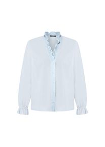 Zero Klassische Bluse &raquo;Bluse mit R&uuml;schen&laquo; blau, Gr&ouml;&szlig;e 38