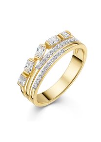 Fingerring Firetti "Schmuck Geschenk Gold 333 Damenring Ring mehrreihige Optik" Gr. 60, gelbgoldfarben, wei&szlig;goldfarben, kristallwei&szlig;, Fingerringe, Damen, 60, Gelbgold 333, 4mm, Fingerring, mit Zirkonia (synth.)