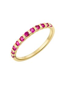 Fingerring Firetti "Schmuck Geschenk Gold 333 Damenring Ring Memoire" Gr. 62, pink (gelbgoldfarben, rot), Fingerringe, Damen, 62, Gelbgold 333, 1,8mm, Fingerring, mit Edelsteinen
