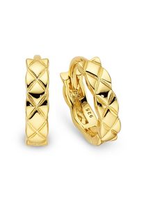 Paar Creolen Bruno Banani "Schmuck Geschenk Klappcreole Silber gelbgoldfarben vergoldet", gold (gelbgoldfarben), Ohrringe, Damen, 12,2mm, Silber 925 (Sterlingsilber), Paar Creolen