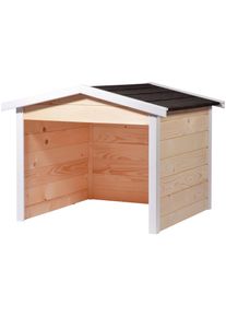 M&auml;hroboter-Garage Dobar, beige (natur), B:68cm H:52cm T:76cm, Holzwerkstoff, M&auml;hroboterstationen, M&auml;hroboter-Garage, aus Holz in natur, mit Bitumen-Dach