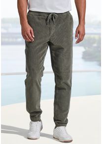 Jogger Pants John Devin "bis Gr&ouml;&szlig;e 5XL - elastische Cordhose", Herren, Gr. M (48/50), N-Gr, grau (salbei), Cord, Obermaterial: 98% Baumwolle, 2% Elasthan, unifarben, bequem lang, Hosen Jogger Pants, Jogg Pants aus Cord-Stretch