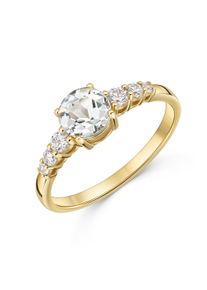 Fingerring Firetti "Schmuck Geschenk Gold 333 Damenring Ring" Gr. 62, gelbgoldfarben, hellgr&uuml;n, kristallwei&szlig;, Fingerringe, Damen, 62, Gelbgold 333, 2mm, Fingerring, mit Amethyst, Zirkonia (synth.)