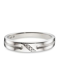 Silberring Bruno Banani "Schmuck Geschenk Damenring rhodiniert" Gr. 54, silber (silberfarben, kristallwei&szlig;), Fingerringe, Damen, 54, Silber 925 (Sterlingsilber), 4,1mm, Silberring, mit Zirkonia (synth.)