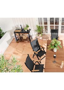 Tchibo - Z&aacute;hradn&eacute; kreslo s nastaviteľn&yacute;m vysok&yacute;m operadlom - farba: čierna